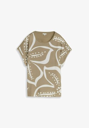 TOM TAILOR, TOM TAILOR T-SHIRT T-SHIRT IM MATERIAL-MIX - Blúzka - silver olive