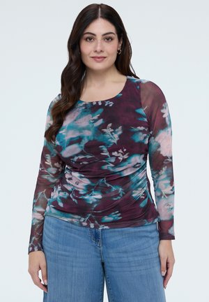 IN TULLE CON STAMPA FLOREALE - Blouse - bordeaux