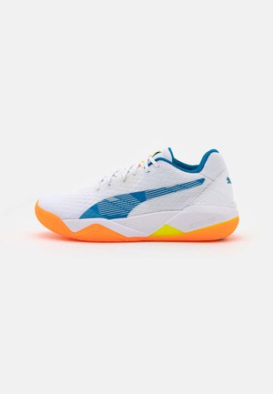 ELIMINATE POWER NITRO - Handball shoes - white/mykonos blue/yellow alert/neon citrus
