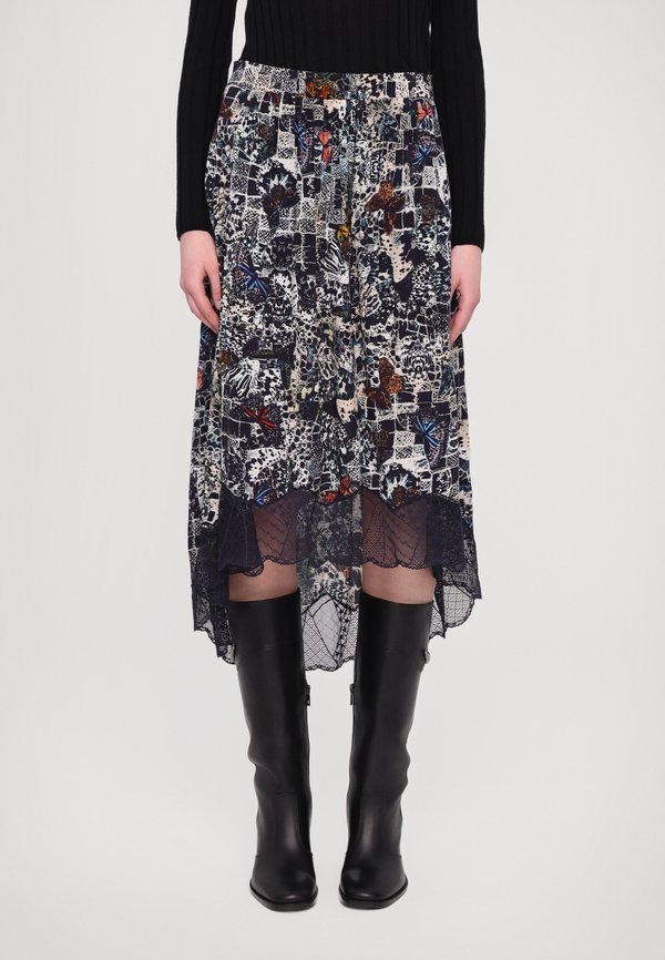 JOSLIN SOFT BUTTERFLIES - A-line skirt - encre