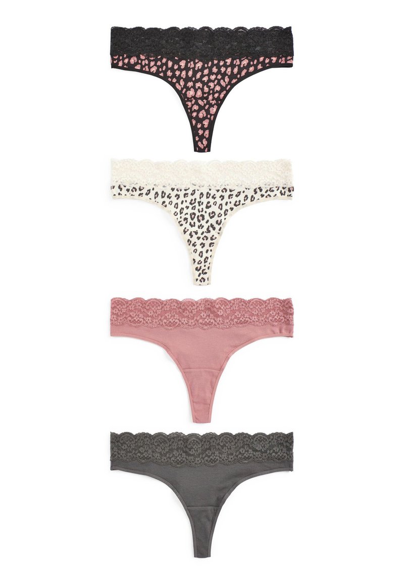 Next MONOCHROME KNICKERS FOUR PACK - String - animal print blush