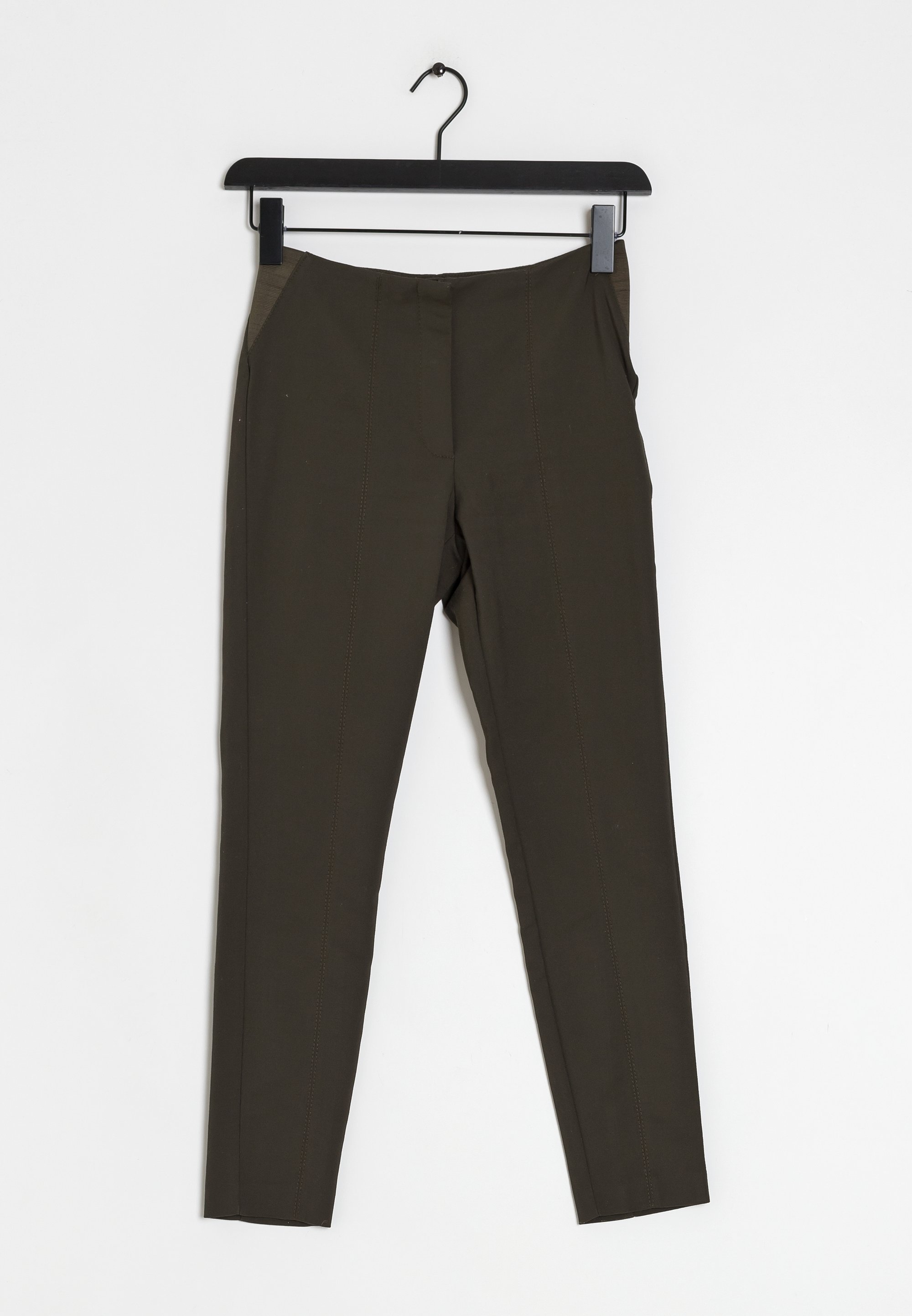 mango slim leg cigarette trousers Mango Trousers - green - (Pre-owned)
