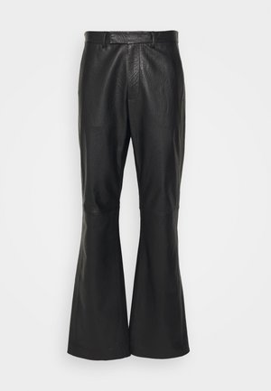 Emporio Armani EXCLUSIVE TROUSERS - Δερμάτινο παντελόνι - nero