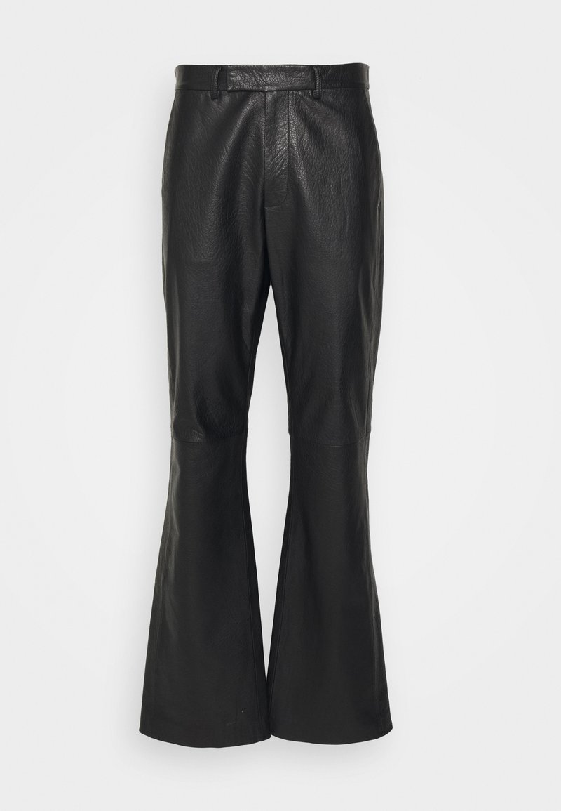Emporio Armani Leren broek zwart