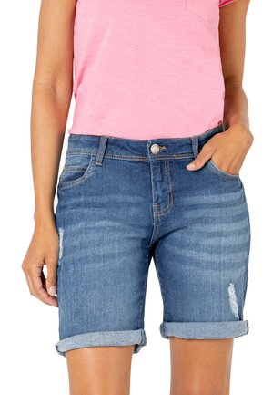 BERMUDA - Denim shorts - light blue