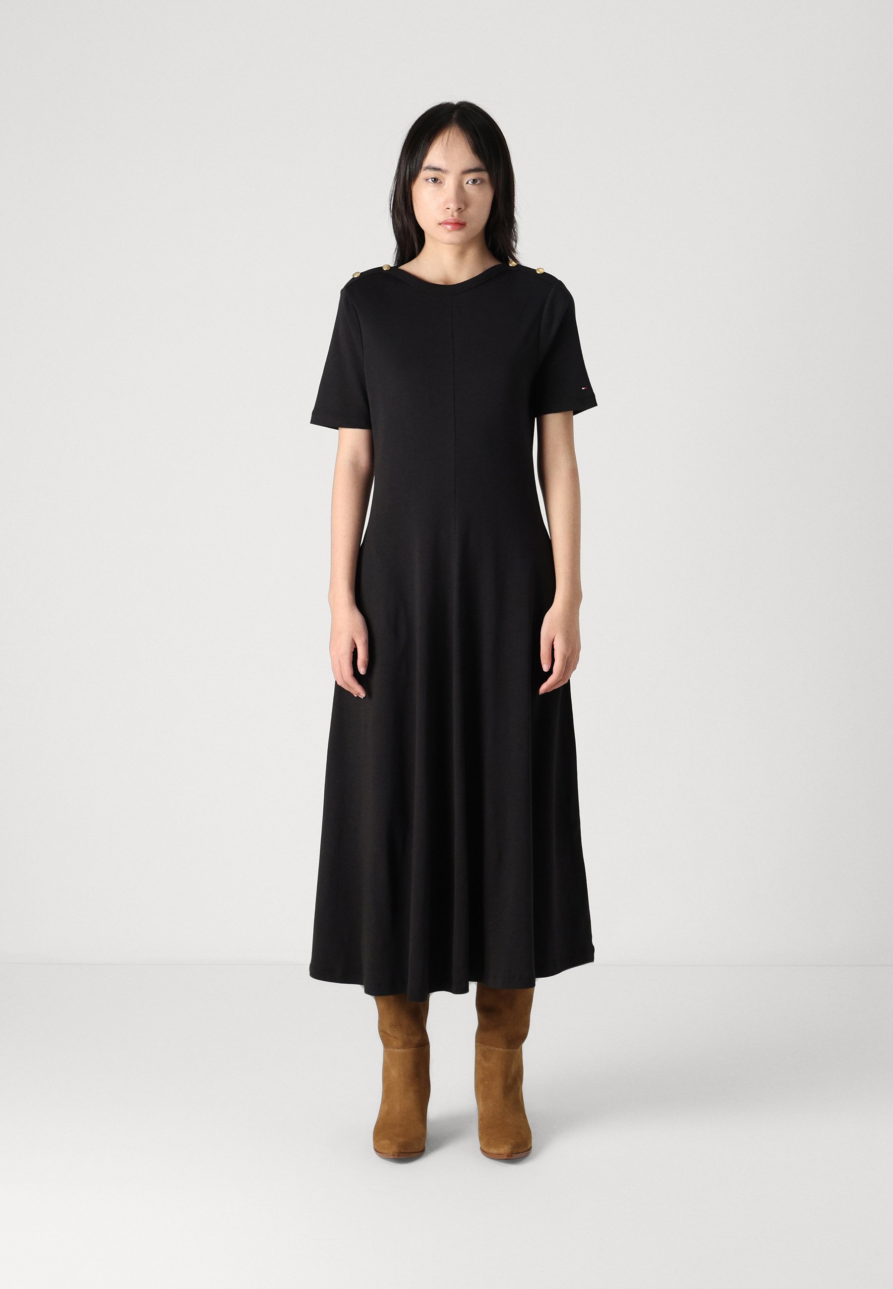 Tommy Hilfiger GOLD BUTTON DRESS - Day dress - black - Zalando.ie