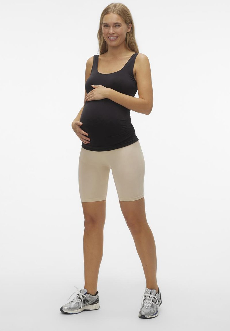 tai nude schwanger MAMALICIOUS MLTIA JEANNE - Shortsit - mellow buff/nude - Zalando.fi