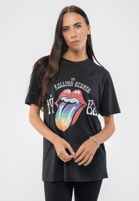 Paradiso Clothing THE ROLLING STONES SIXTY RAINBOW TONGUE 1962 PUFF  - Print T-shirt - black