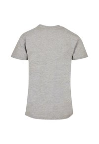 Grå t-shirt med korte ærmer lavet af bomuldsblanding. Klassisk crew neck-design med en glat tekstur og en lige skæring i kanten.