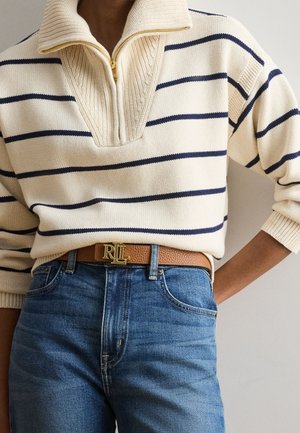 Lauren Ralph Lauren, LOGO REVERSIBLE PEBBLED WIDE BELT - Opasok - black/brown