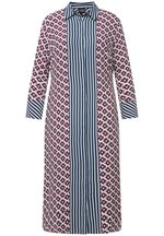 Ulla Popken Camicia Donna A Maniche Lunghe Con Babbo Natale - Linea A, Scollo A V - Cotone