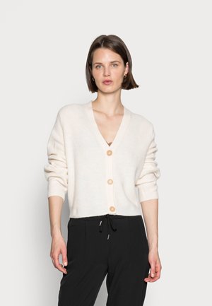 CARDIGAN LONGSLEEVE V-NECK BUTTON CLOSURE HALF-CARDIGAN STIT - Vest - shaded sand