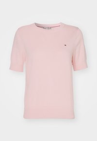SHORT SLEEVE KNIT - Tricou basic - delicate pink