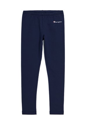 Leggings blu navy realizzati in un mix di cotone elasticizzato con vita elastica. Caratterizzati da un piccolo logo ricamato sulla coscia sinistra.