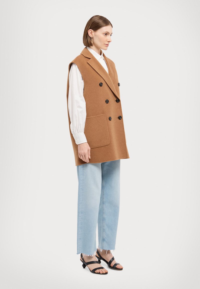 MAX & CO. Blazer court Dames T EU 36 brun sable style décontracté