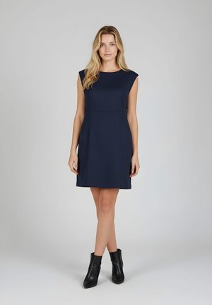 CON CUELLO REDONDO Y BOLSILLOS - Vestido de tubo - azul marino