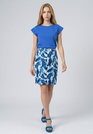 Outfitters Nation, FALDA RECTA ESTAMPADA DE ALGODÓN CON BOLSILLOS - Falda acampanada - azul
