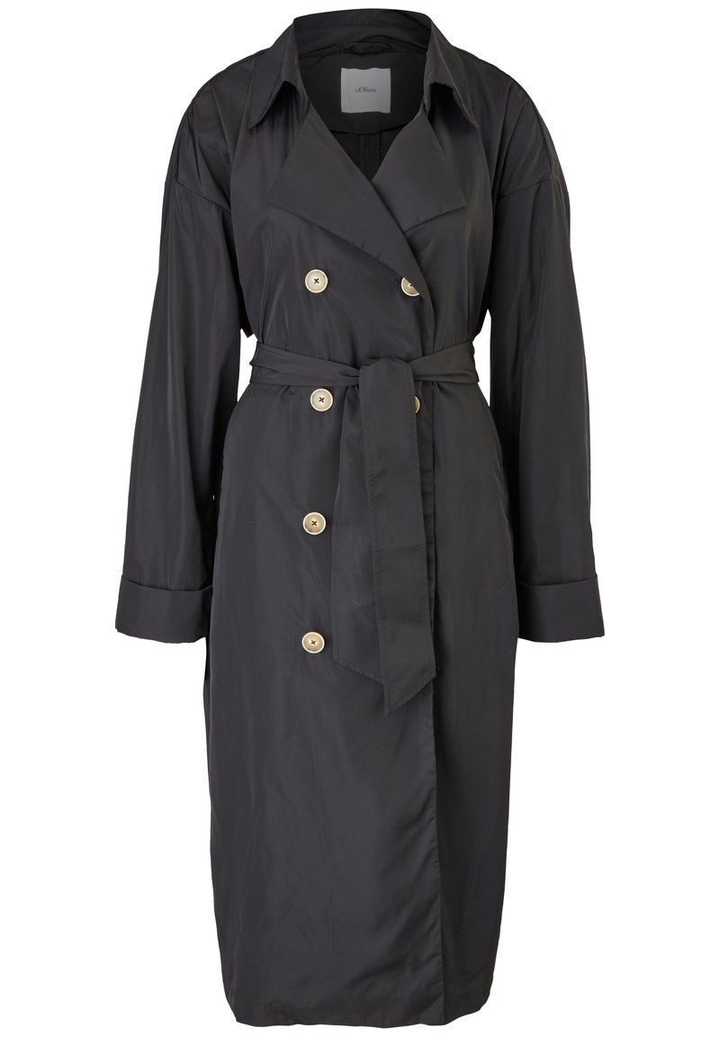 Damen Parkas | s.Oliver BLACK LABEL Trenchcoat grey black/schwarz - PL48029 Damen Parkas | s.Oliver BLACK LABEL Trenchcoat grey black/schwarz - PL48029