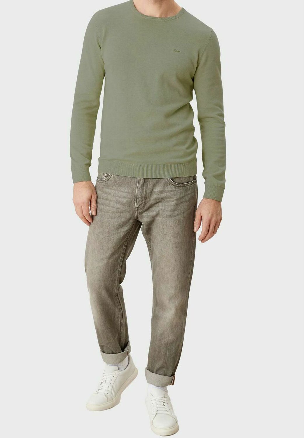 S.Oliver Herren Pullover Langarm Mit Streifen - Regular Fit, Rückenlänge 75 Cm (Gr. L)