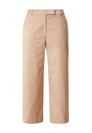 s.Oliver BLACK LABEL REGULAR WIDE LEG - Trousers - sandstein