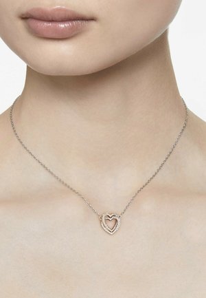 Swarovski, HYPERBOLA NECKLACE, ROUND CUT, HEART, WHITE, MIXED METAL FINISH - Ketting - white