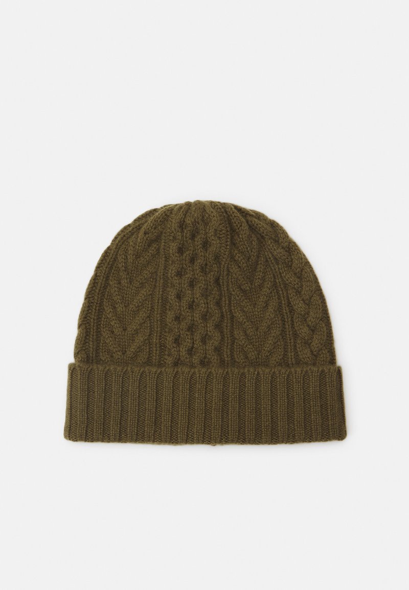 Johnstons of Elgin ARAN CABLE BEANIE - Gorro - olive