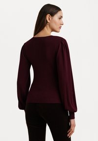 Lauren Ralph Lauren COTTON BLEND BLOUSON SLEEVE SWEATER - Πουλόβερ - pinot noir