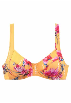Bikini-Top - gelb bedruckt