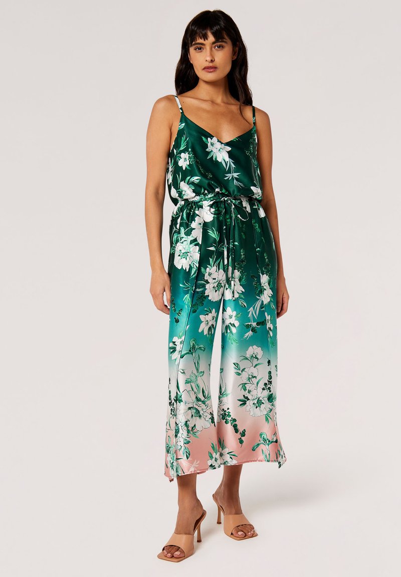 Apricot FLORAL SPLIT LEG Jumpsuit green/grün Zalando.de