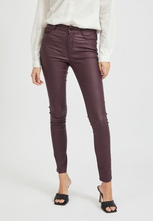 VILA Jeans Skinny Fit - dark red