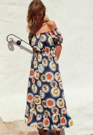 Next BARDOT PUFF SLEEVE SUMMER REGULAR FIT - Vardagsklänning - blue