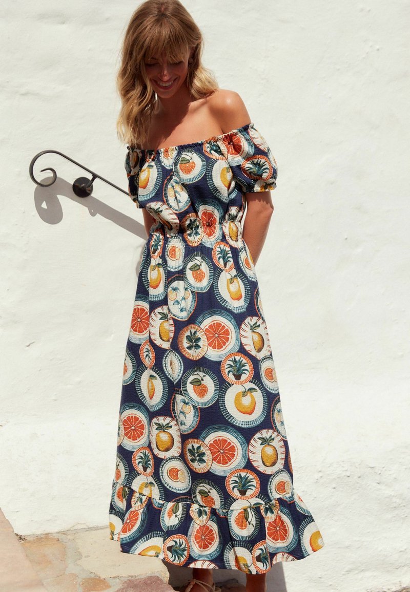 Next BARDOT PUFF SLEEVE SUMMER REGULAR FIT - Päevakleit - blue