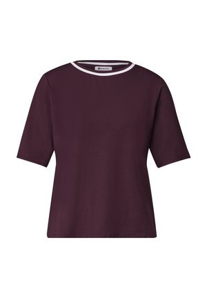 Street One, CREWNECK T-SHIRT WITH CONTRAST DETAILING - T-shirts basic - rustic rouge