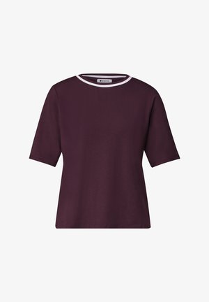 Street One, CREWNECK T-SHIRT WITH CONTRAST DETAILING - T-shirts basic - rustic rouge