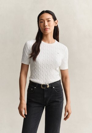 GANT, STRETCH CABLE - T-shirt con stampa - eggshell