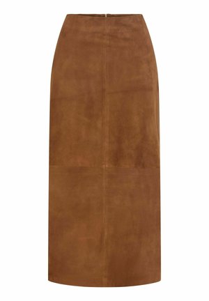 VILA, Jupe en cuir - toffee