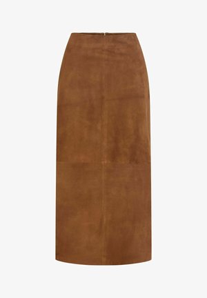 VILA, Jupe en cuir - toffee