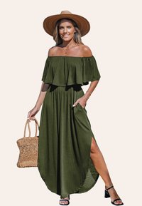 Cupshe EFFORTLESS ELEGANCE OFF-SHOULDER  - Maxi-jurk - olive