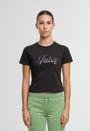 FOIL FITTED - Print T-shirt - black