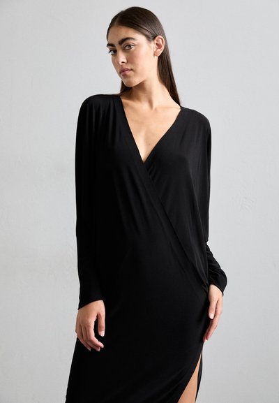 Norma Kamali DOLMAN WRAP GOWN SIDE SLIT - Gallakjole - black