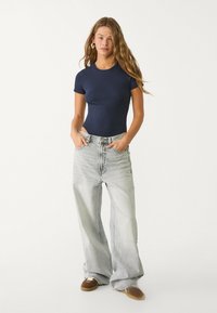 Stradivarius ROUND NECK - T-shirt basic - dark blue