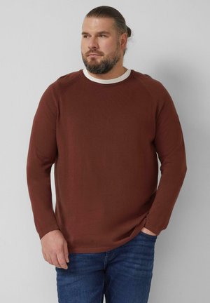 PULLOVER - Strickpullover - rostrot