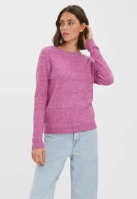 Vero Moda VMDOFFY O NECK BLOUSE - Trui - wild aster