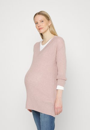 V NECK - Camisola - desert rose