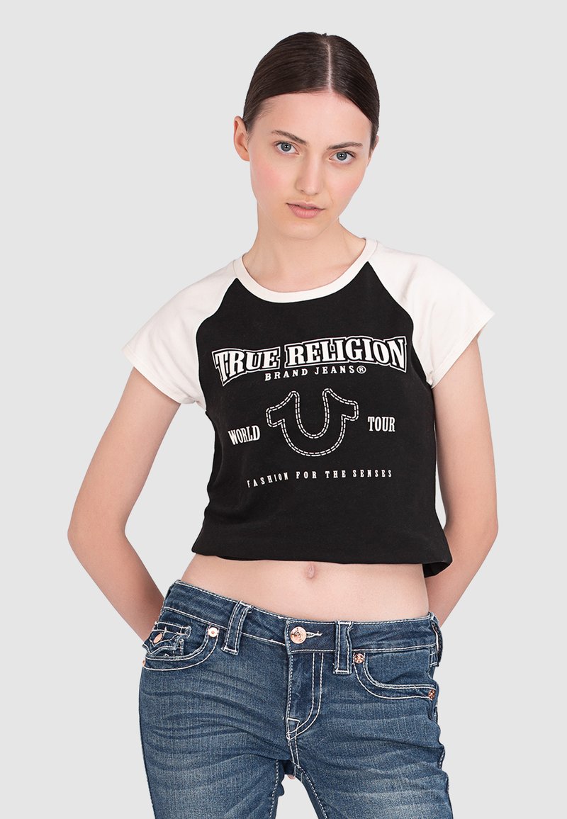 True Religion RAGLAN - Apdrukāts T-krekls - black