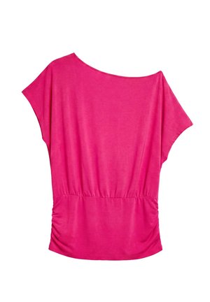 PULL&BEAR, GATHERED ASYMMETRIC - TOP - T-Shirt print - pink