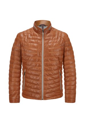 MALIK - Lederjacke - terracotta