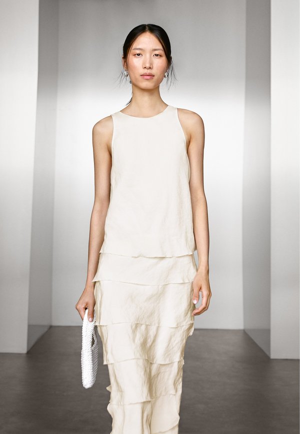 FLOWING WITH RUFFLES - Day dress - beige