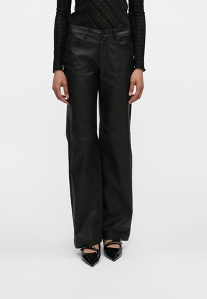 NMYOLANDA COATED  - Wide Leg - black