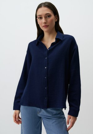 Jimmy Key LONG SLEEVE BASIC  - Button-down blouse - dark blue